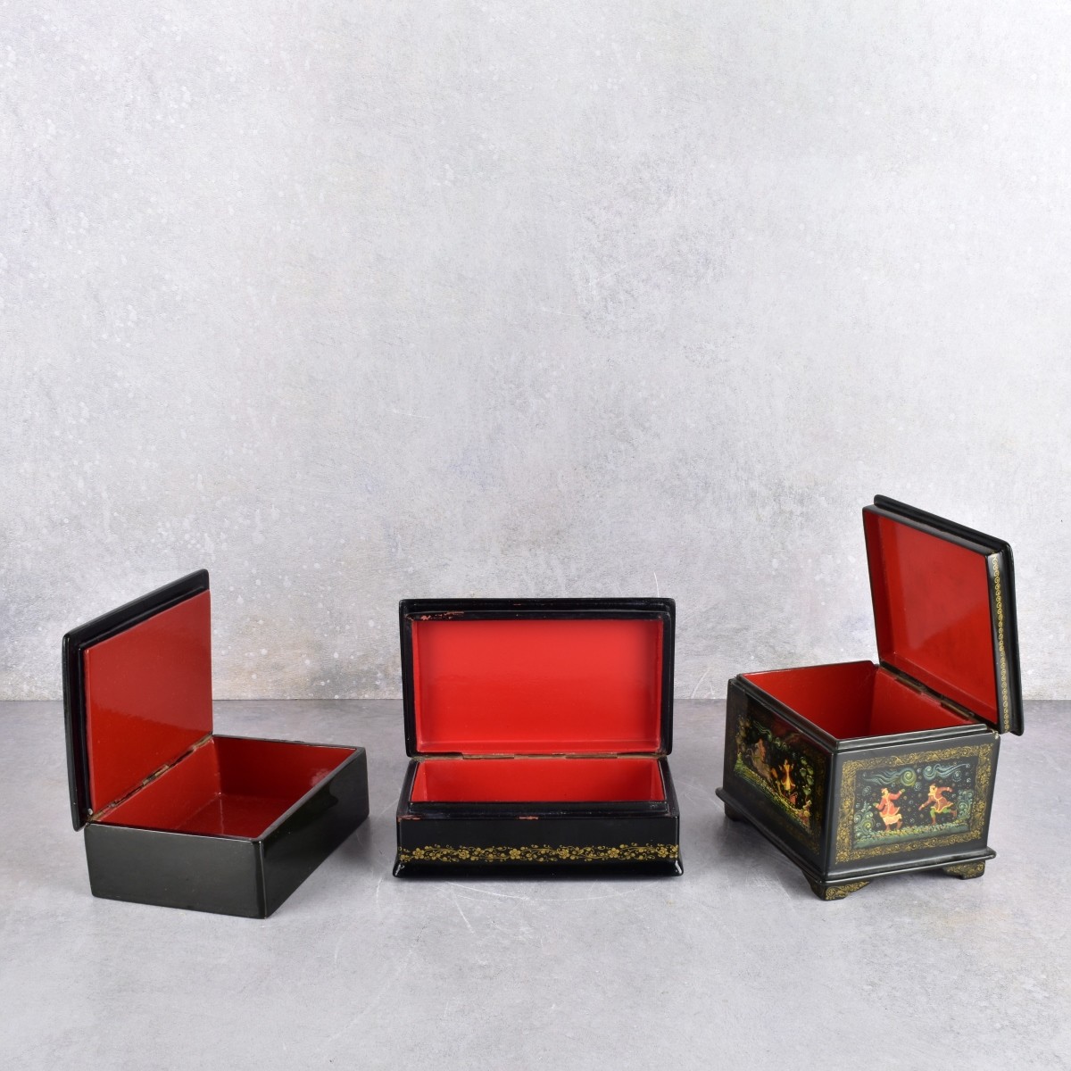 Russian Hand Painted Lacquer Boxes