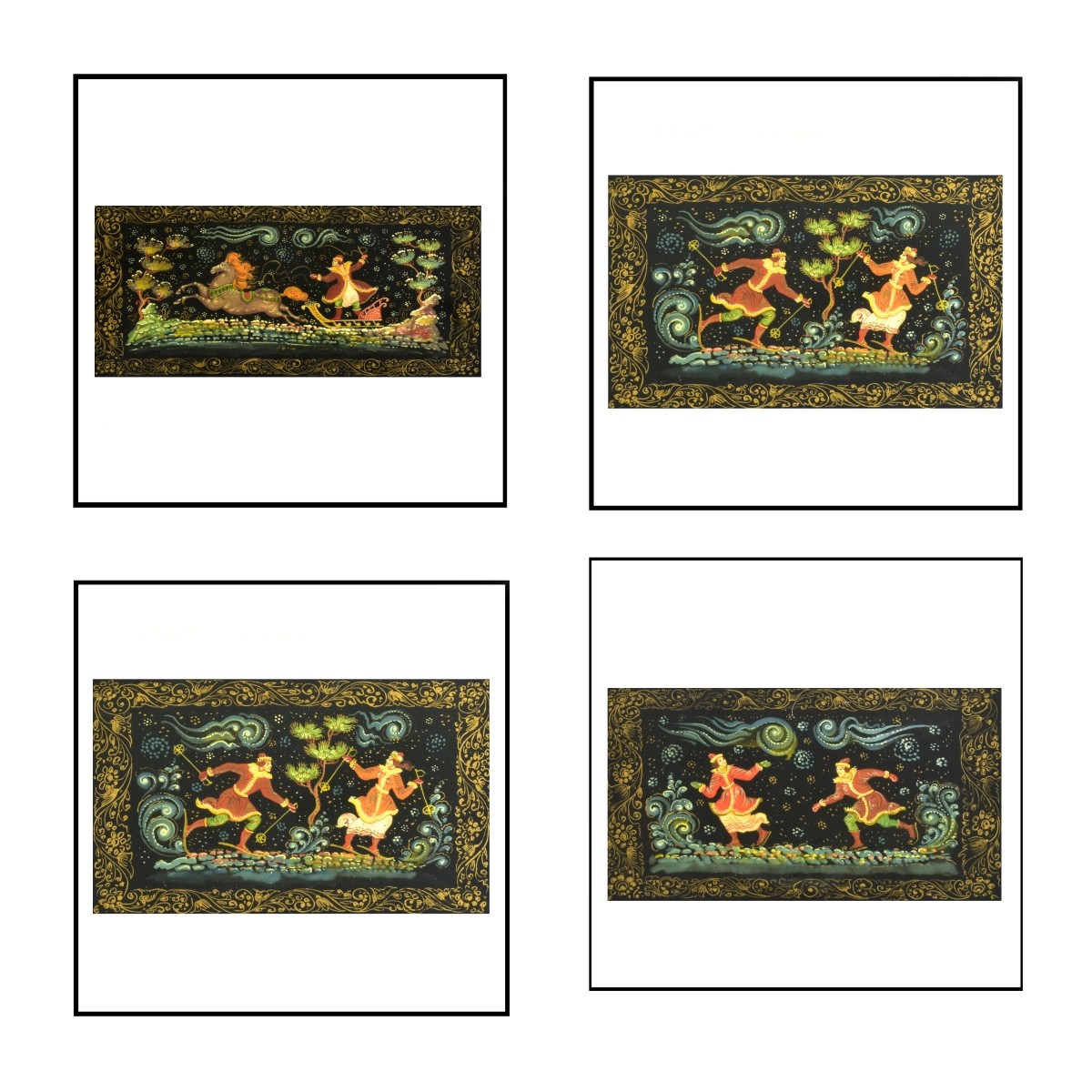 Russian Hand Painted Lacquer Boxes