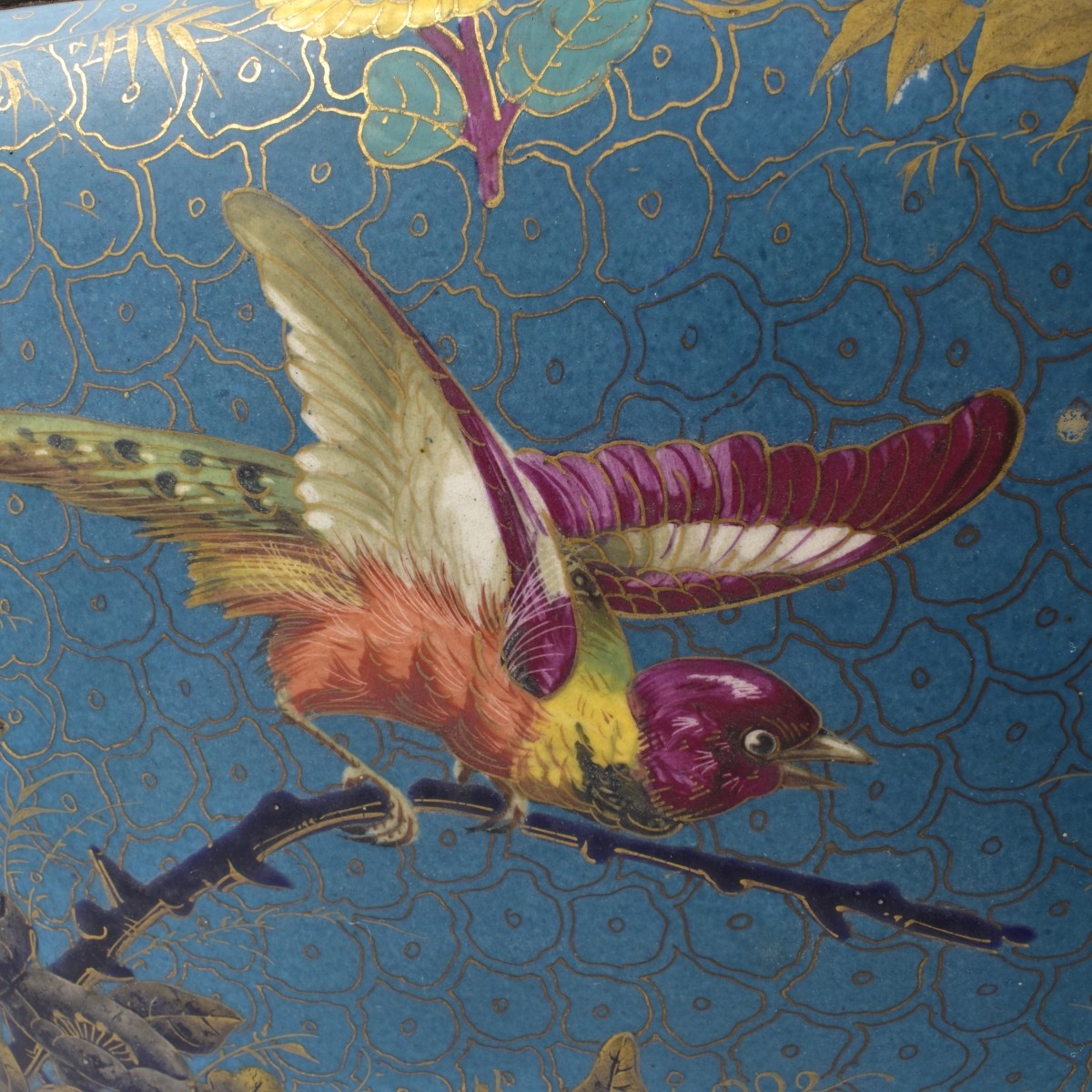 Antique French Enamel Porcelain Bronze Box