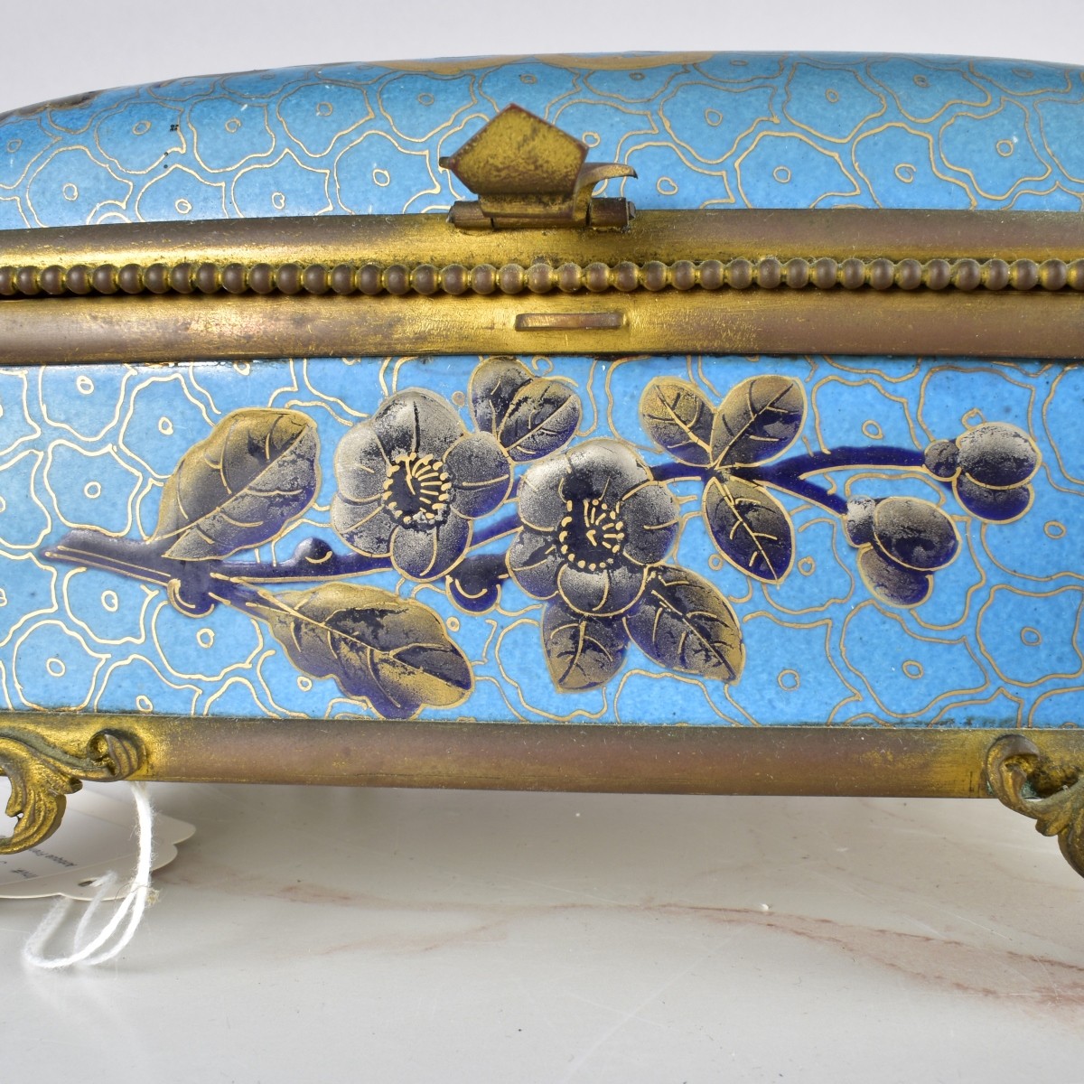Antique French Enamel Porcelain Bronze Box