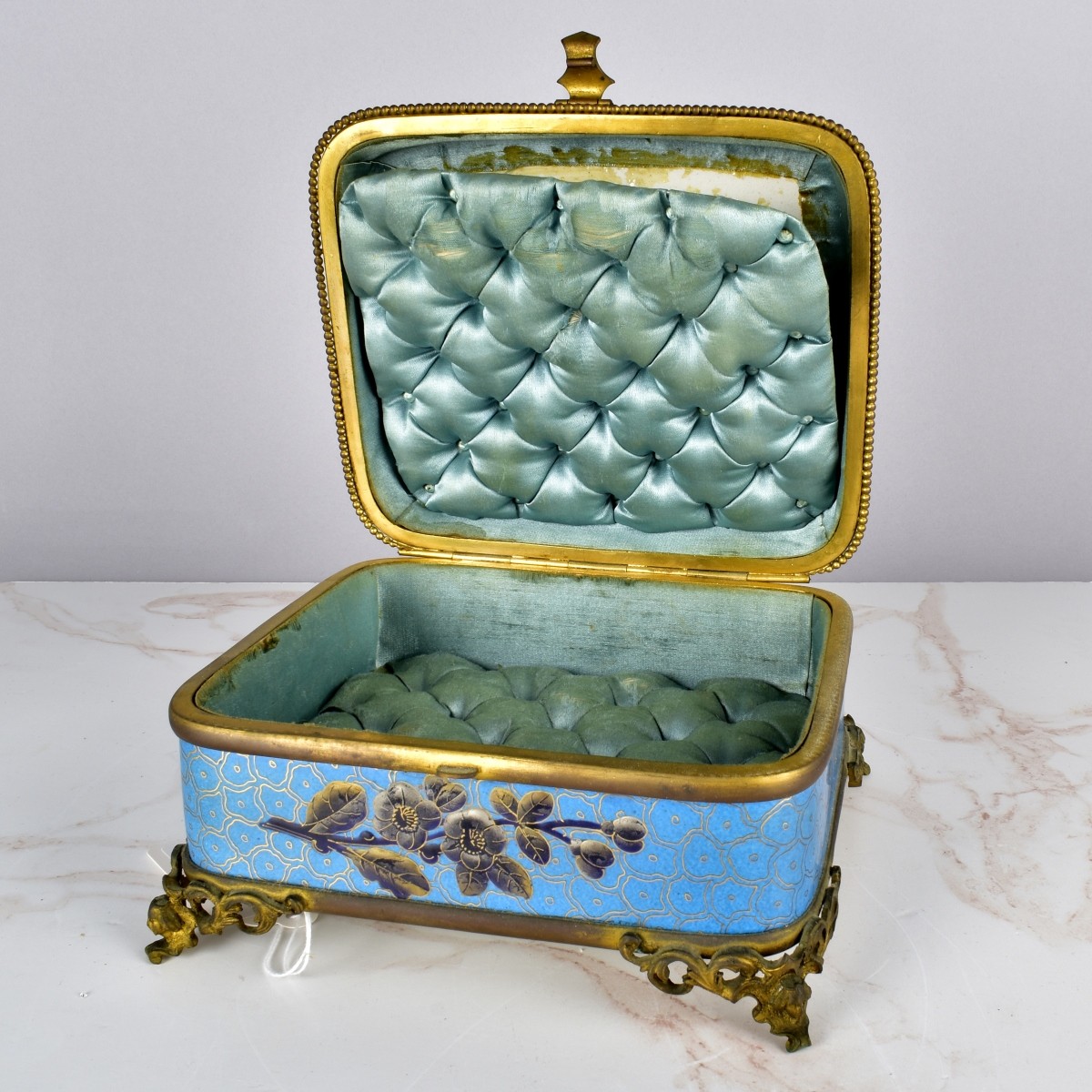 Antique French Enamel Porcelain Bronze Box