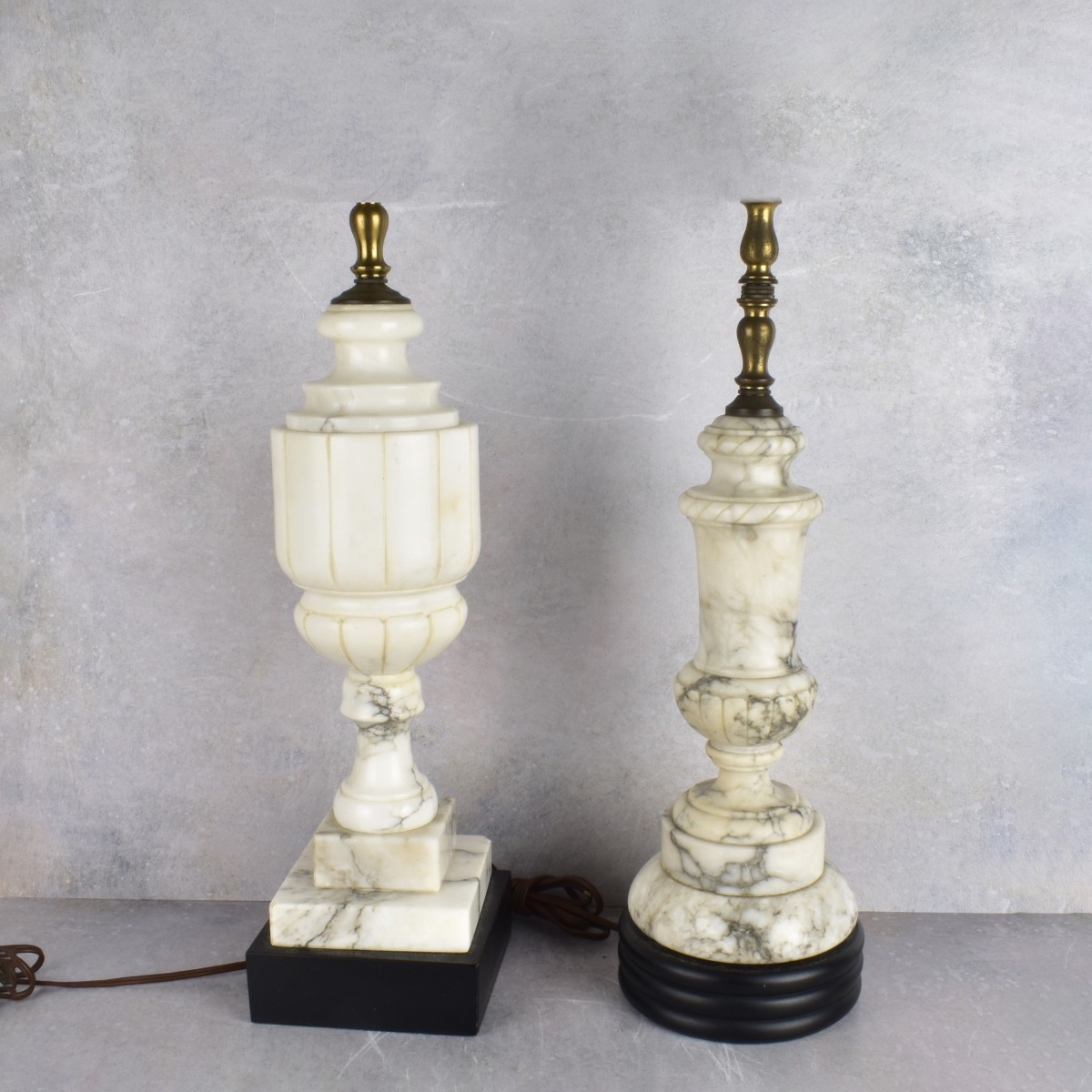 Vintage Carrera Marble Table Lamps
