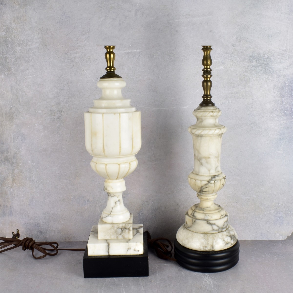 Vintage Carrera Marble Table Lamps