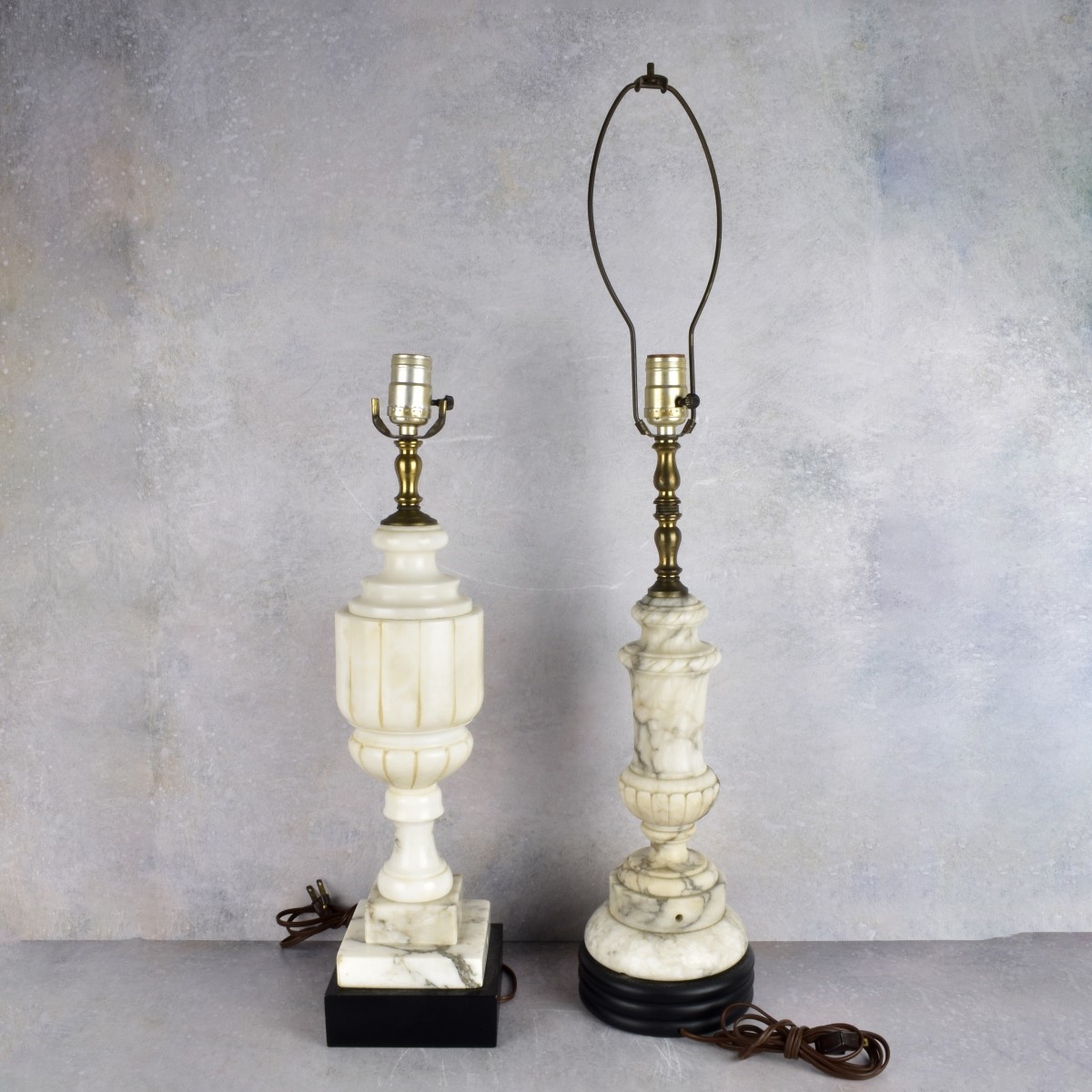 Vintage Carrera Marble Table Lamps