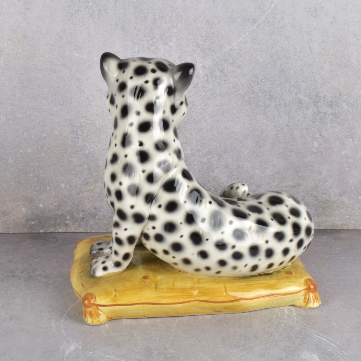 Art Pottery Leopard and Cub Figurine