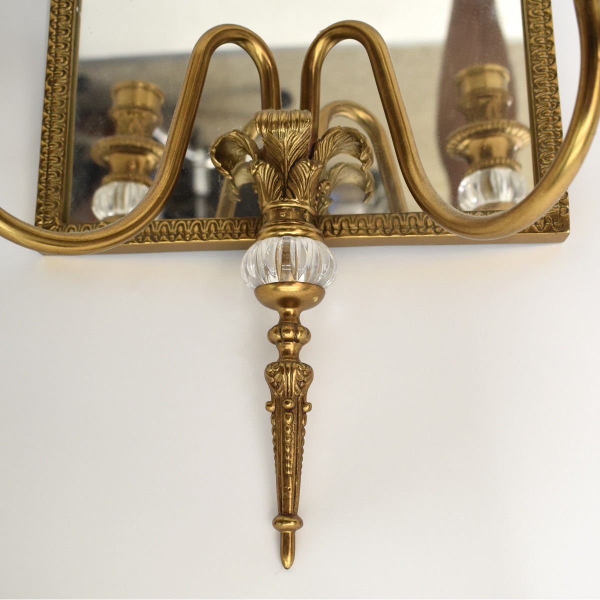 Gold Gilt Bronze Mirror Wall Sconce