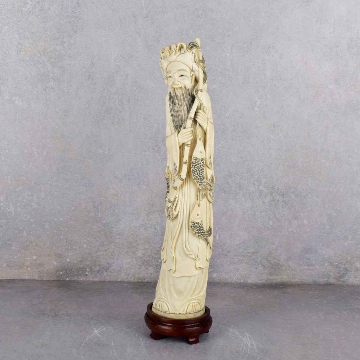 Antique Chinese Carving of a Fisherman