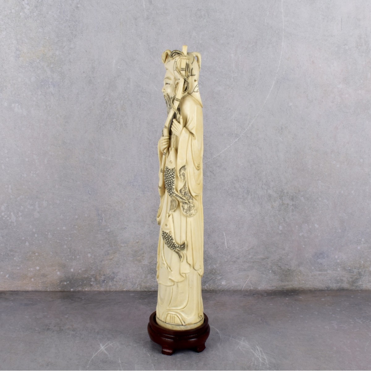 Antique Chinese Carving of a Fisherman