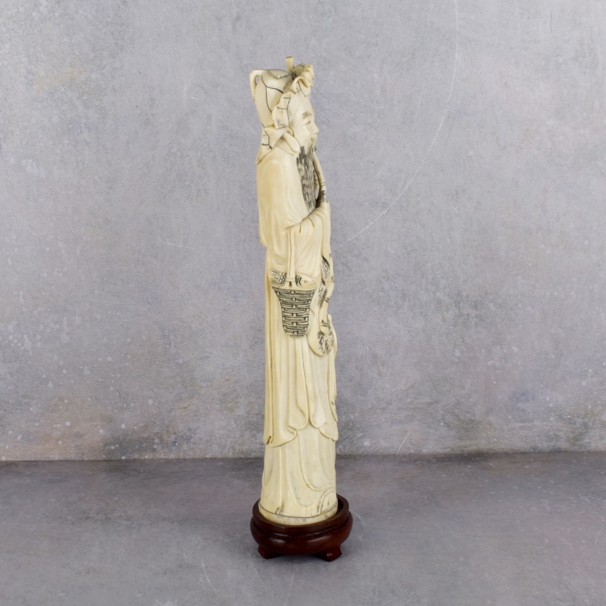 Antique Chinese Carving of a Fisherman