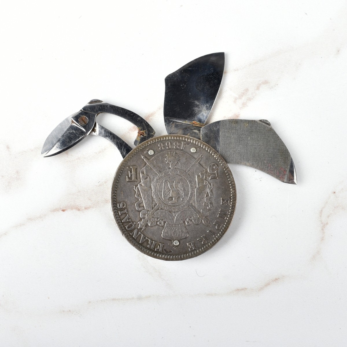 1868 French Napoleon III Coin / Pocketknife