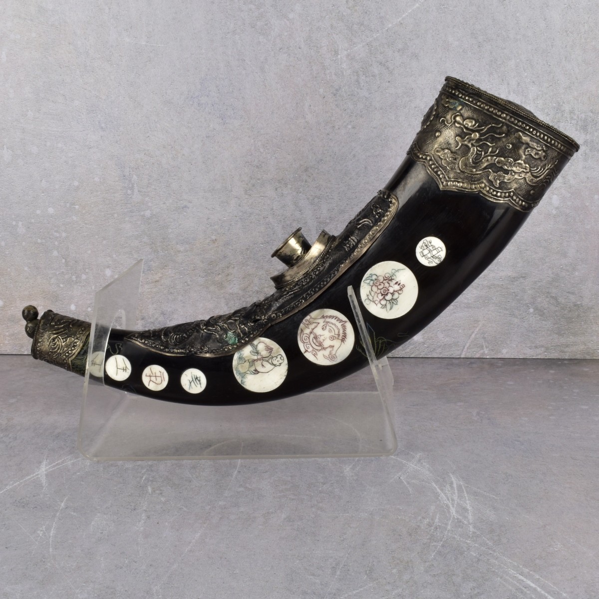 Vintage Chinese Opium Pipe Horn