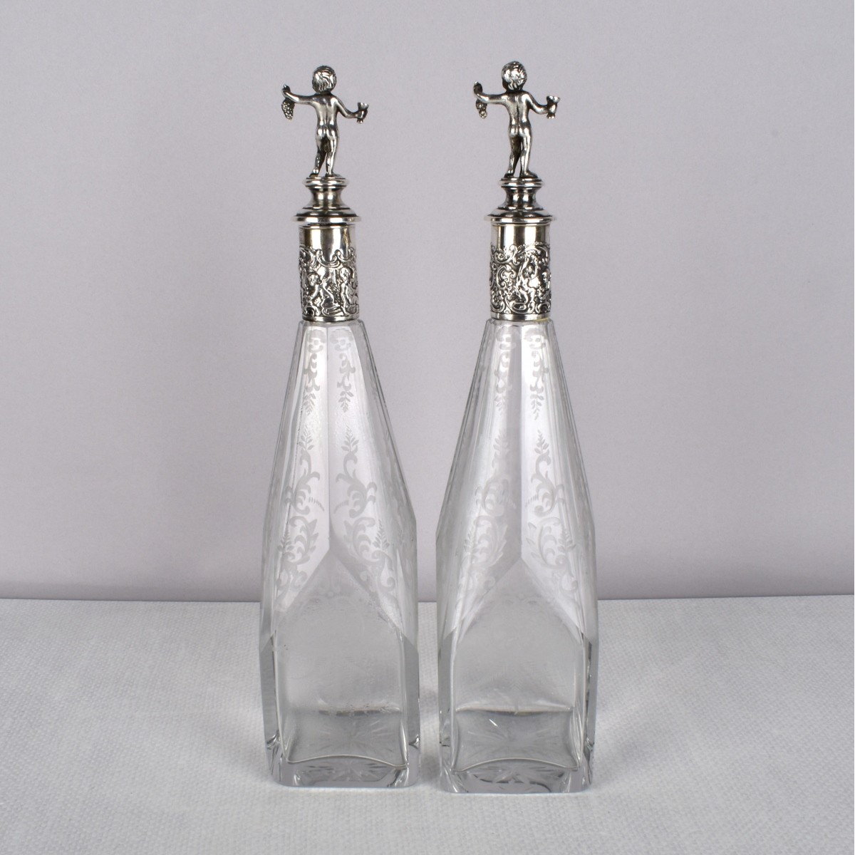 Continental Silver and Etched Bottles
