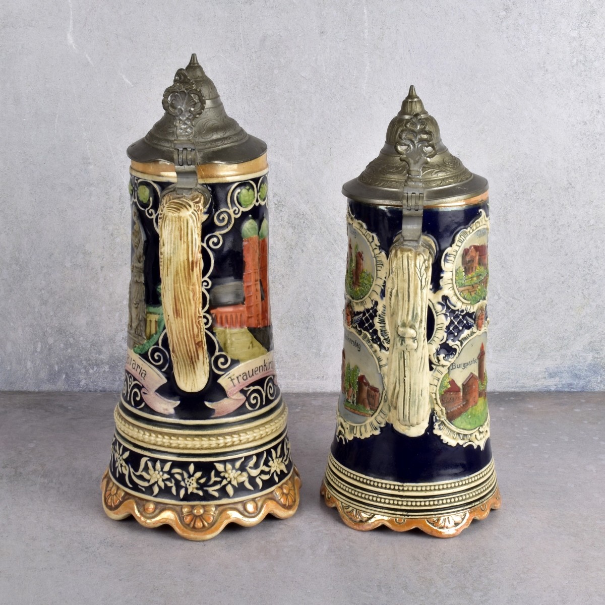 Vintage Swiss Thorens Musical Steins
