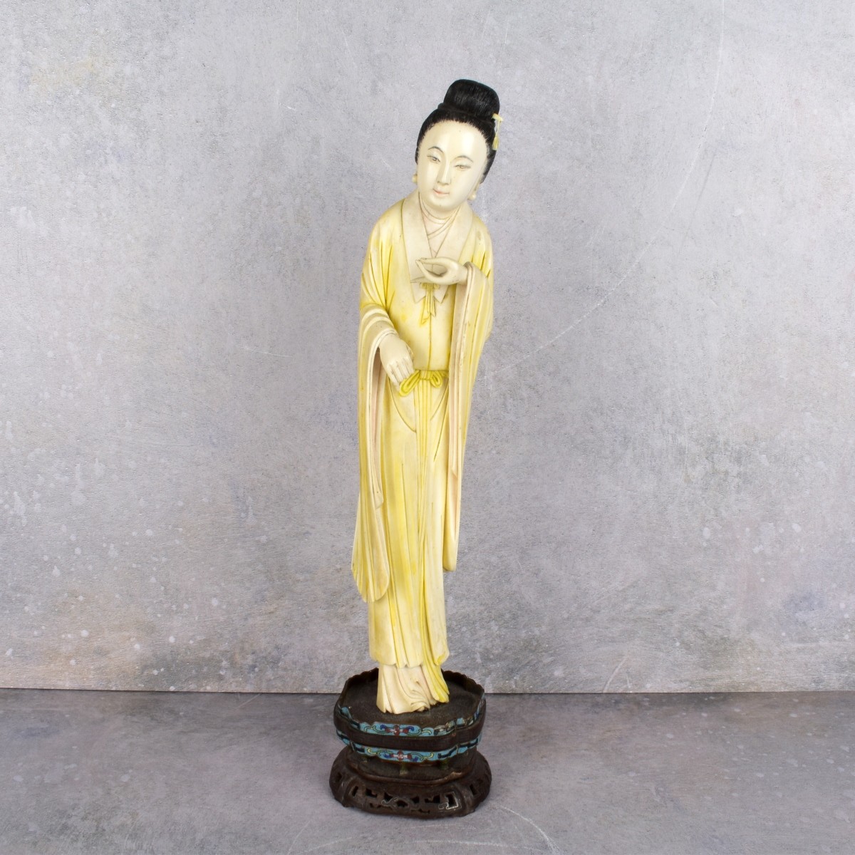 Antique Japanese Carved Figure of a Woman