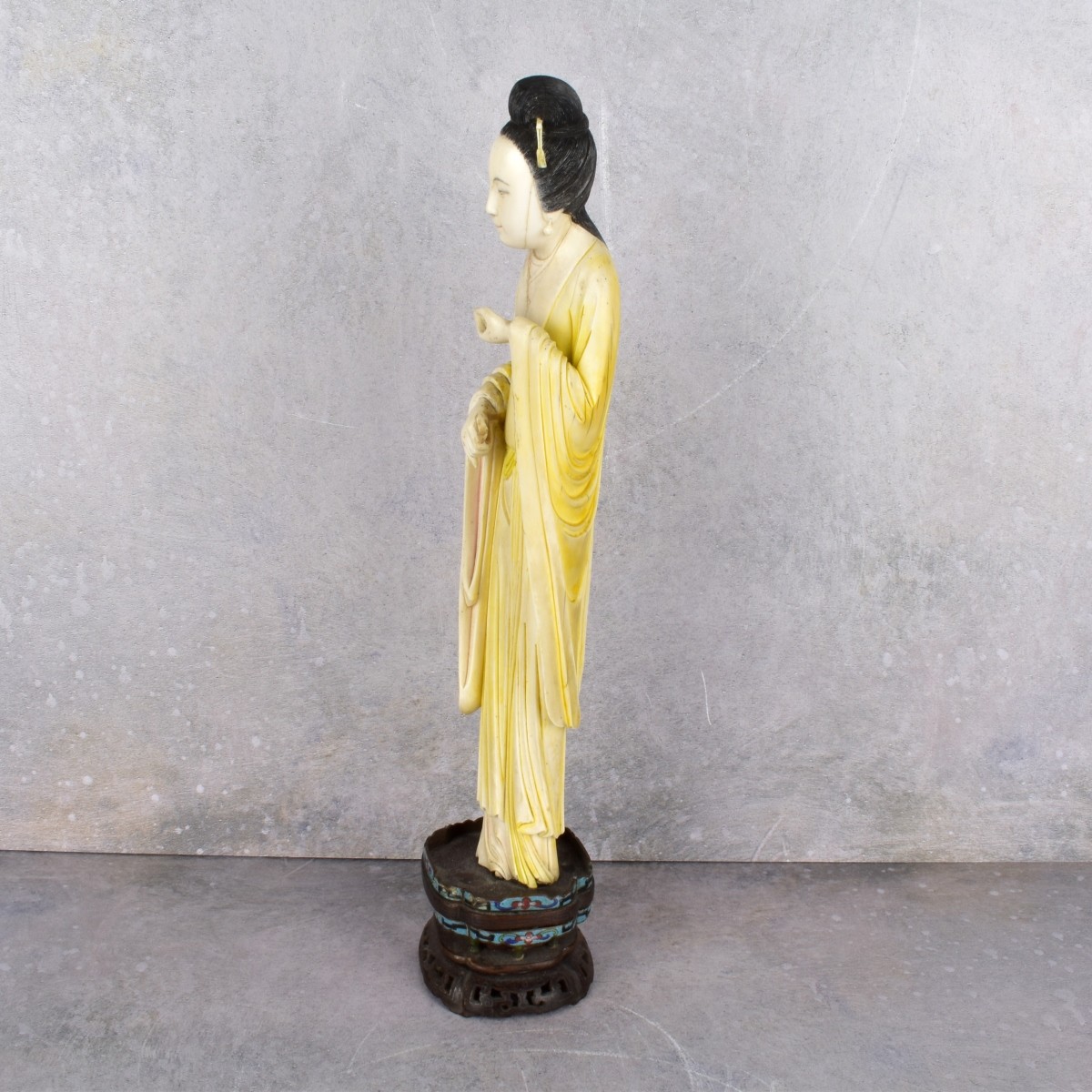 Antique Japanese Carved Figure of a Woman