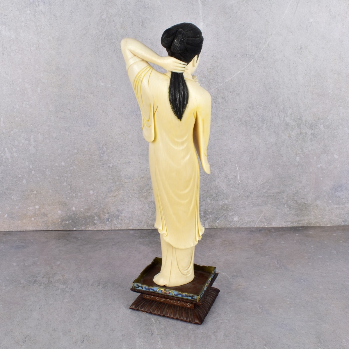 Antique Japanese Carved Polychromed Figure