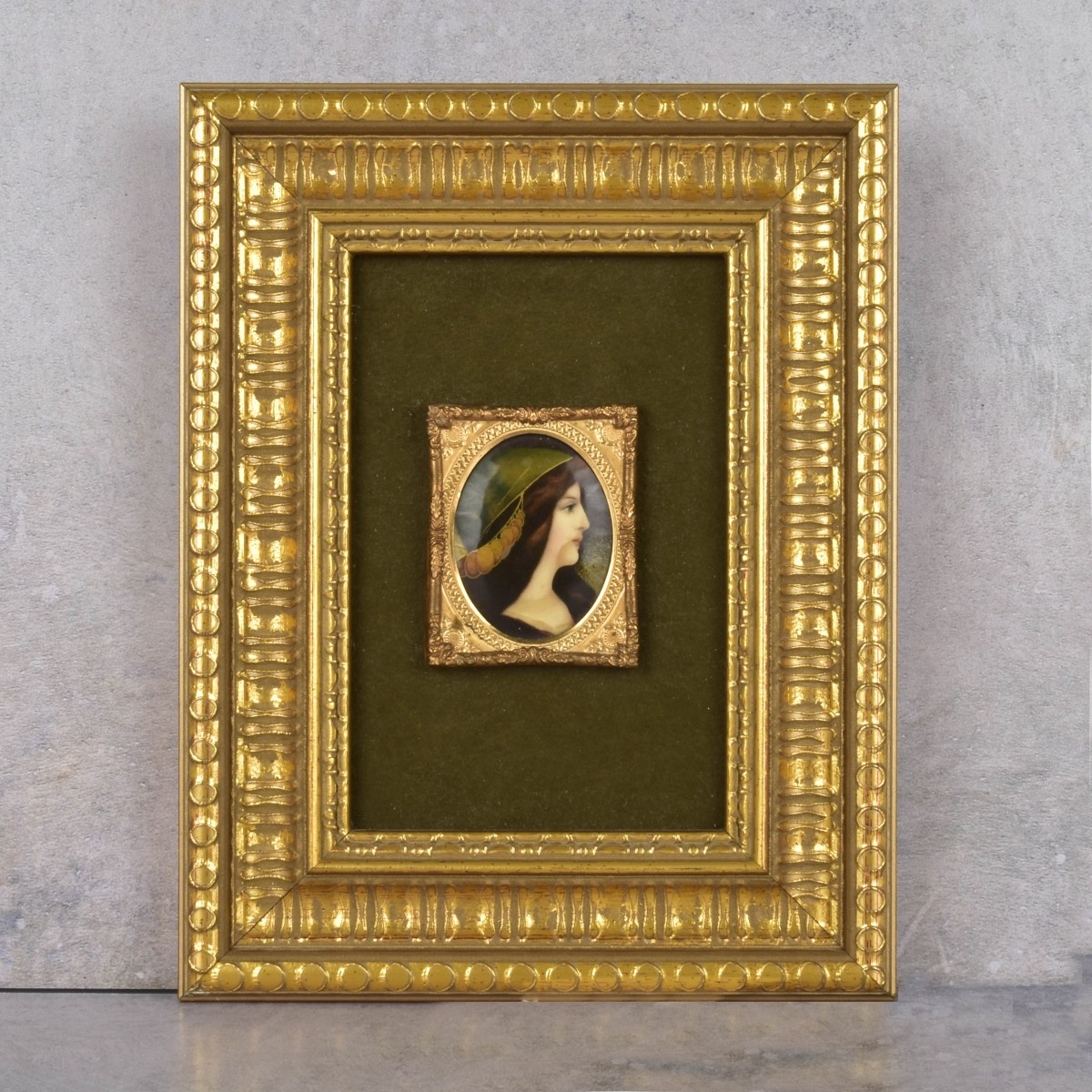 Century Hand Painted Miniature Oval Plaque