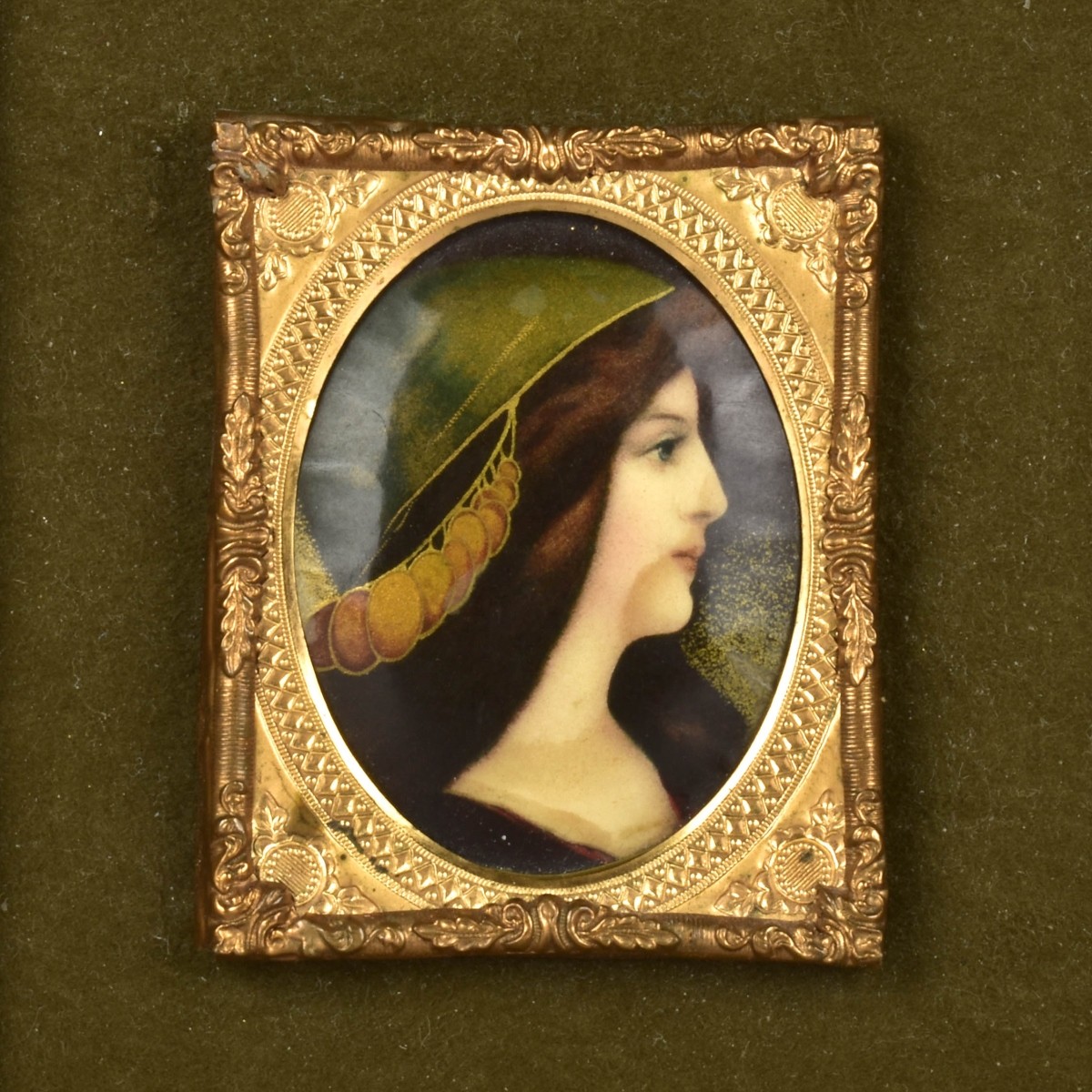 Century Hand Painted Miniature Oval Plaque