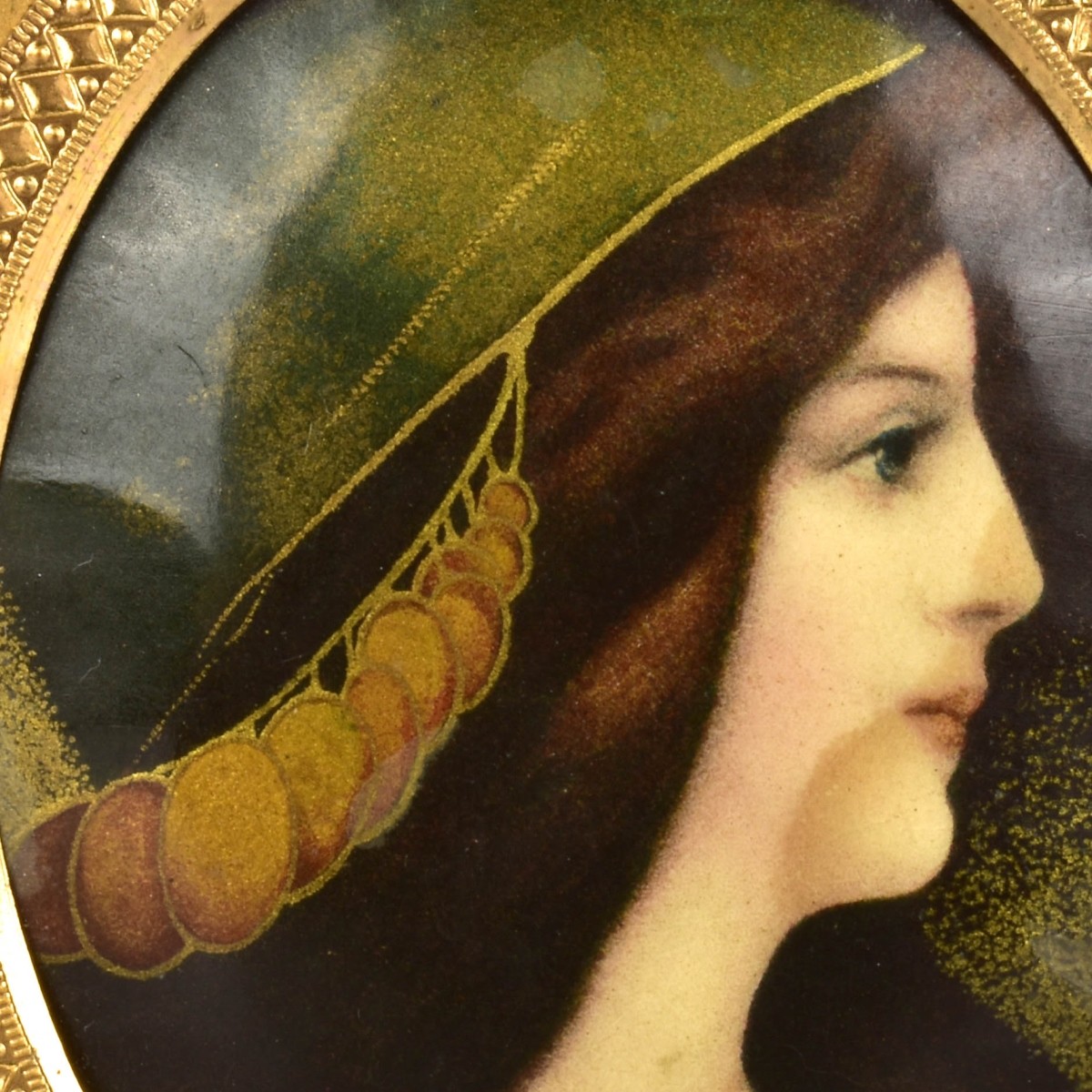 Century Hand Painted Miniature Oval Plaque