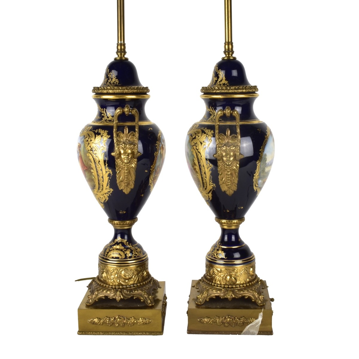Pair Sevres Lamps with Bronze Mounts