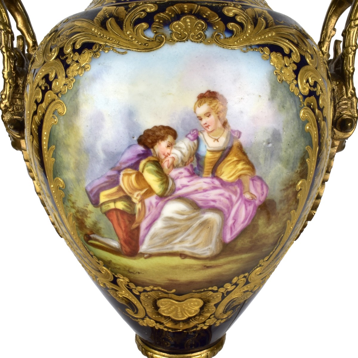 Pair Sevres Lamps with Bronze Mounts