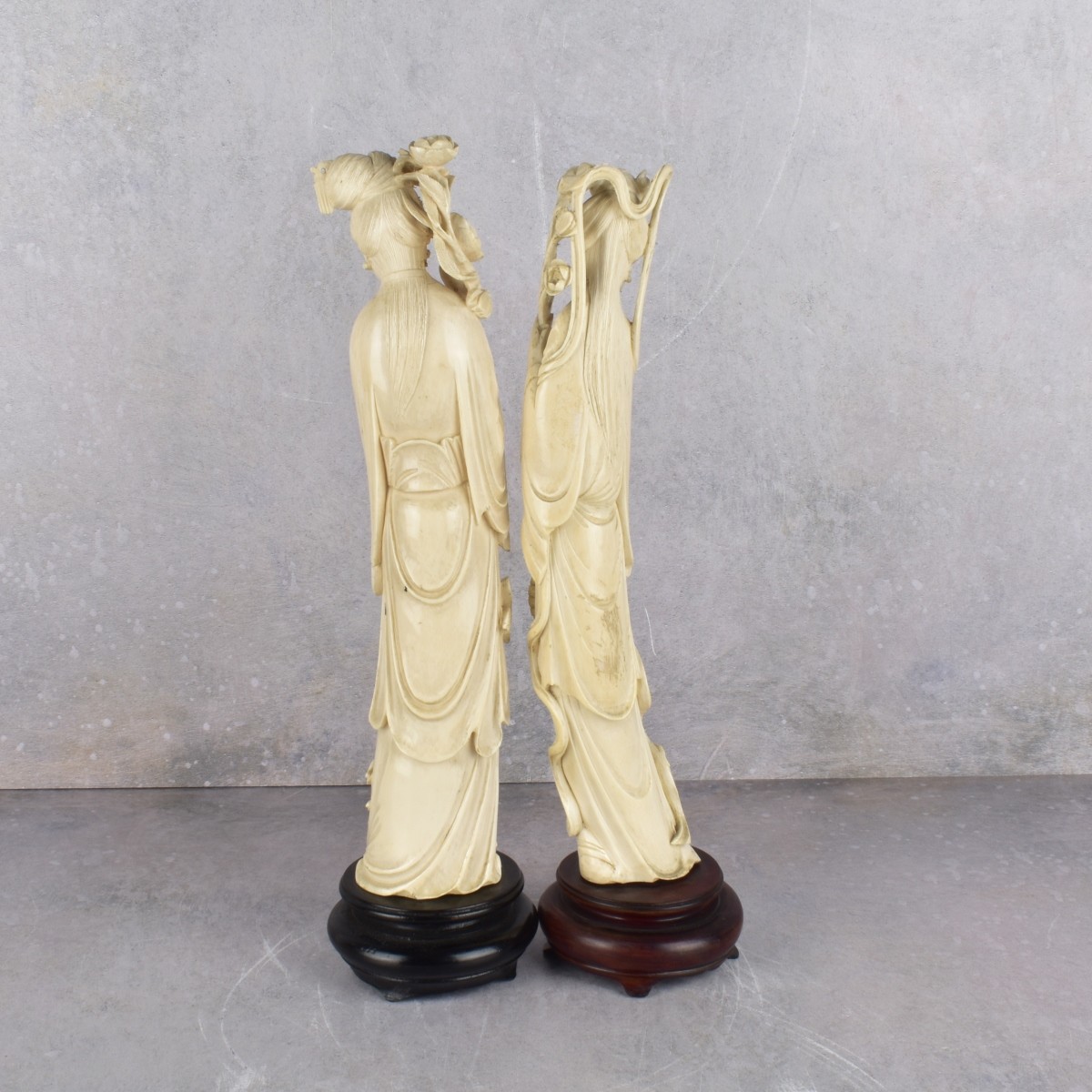 Vintage Chinese Carvings of Standing Women