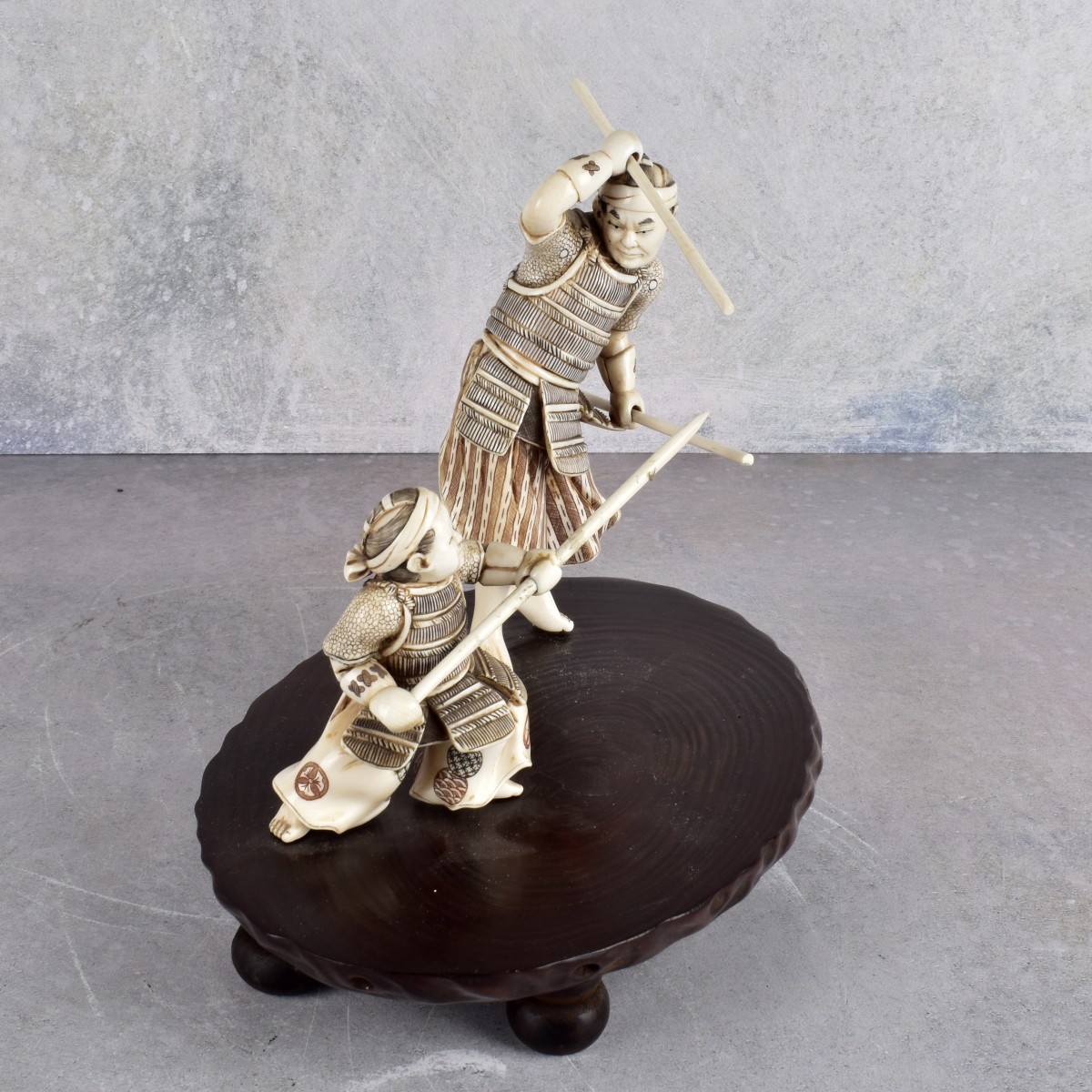Vintage Japanese Carved Samurai Figurine