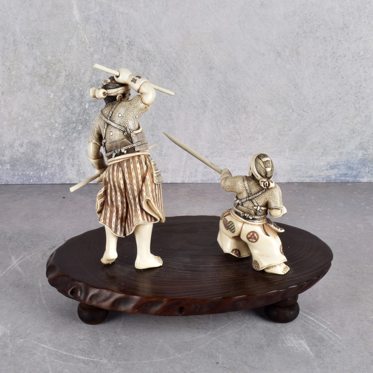 Vintage Japanese Carved Samurai Figurine