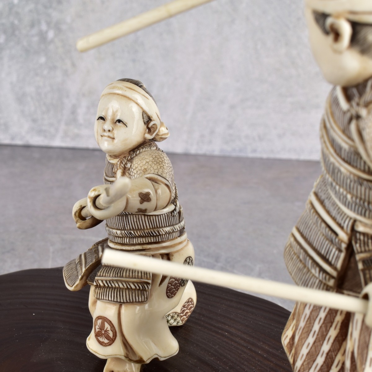 Vintage Japanese Carved Samurai Figurine