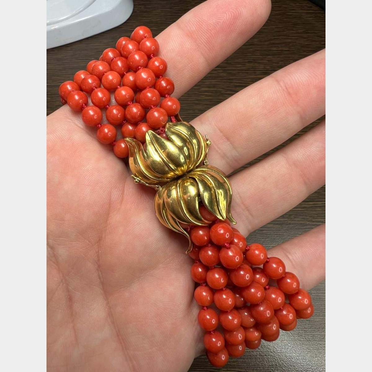 Tiffany & Co Coral and 18K Necklace