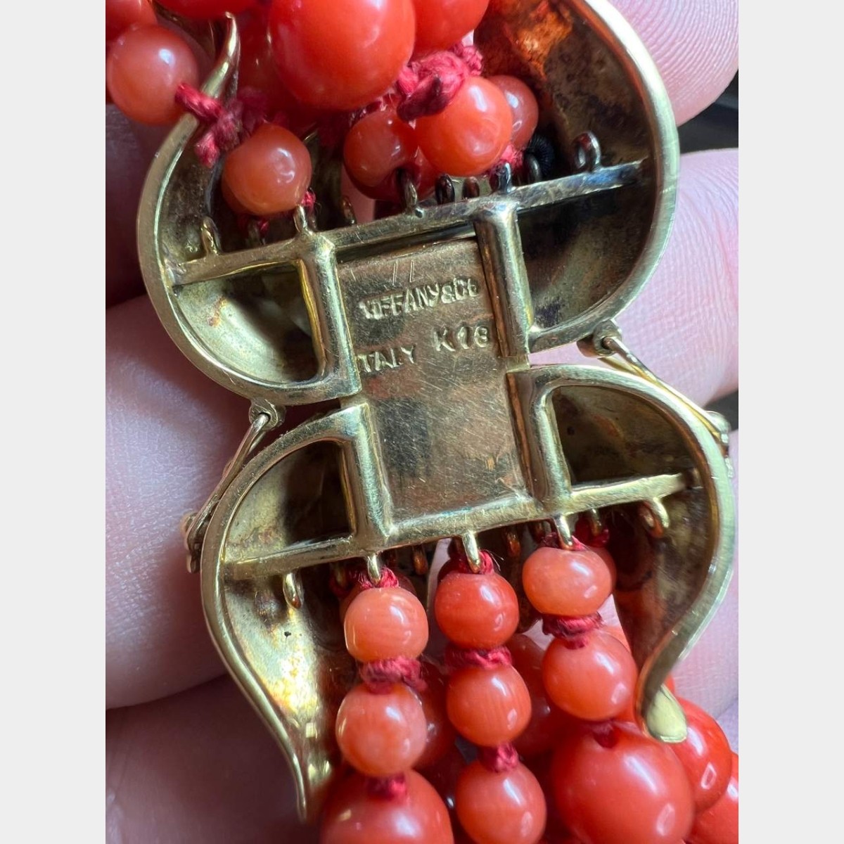 Tiffany & Co Coral and 18K Necklace