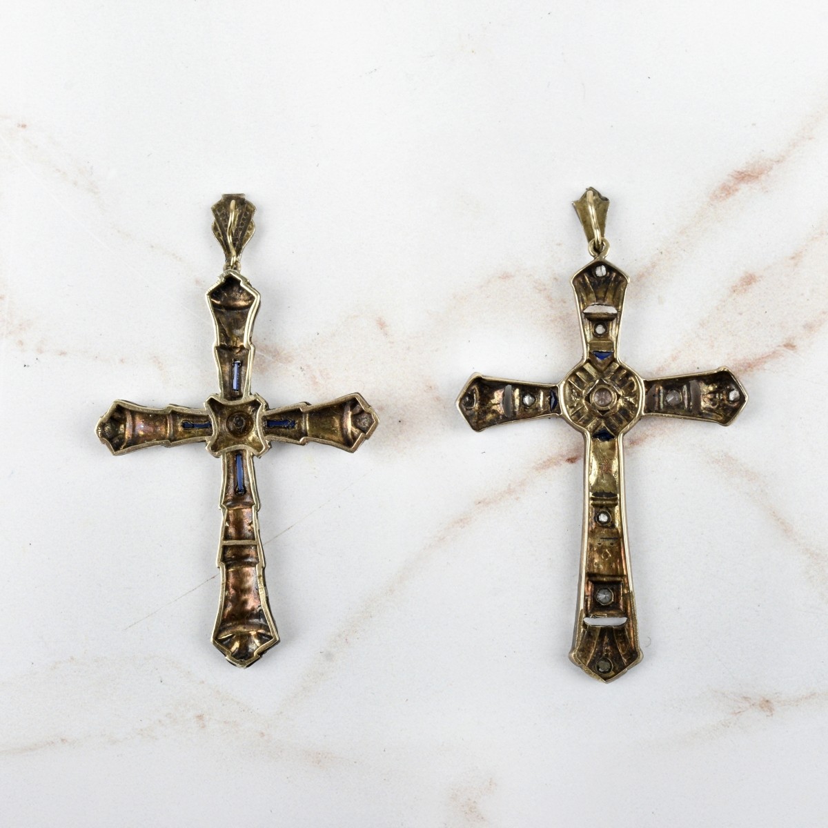 14K and Diamond Cross Pendants