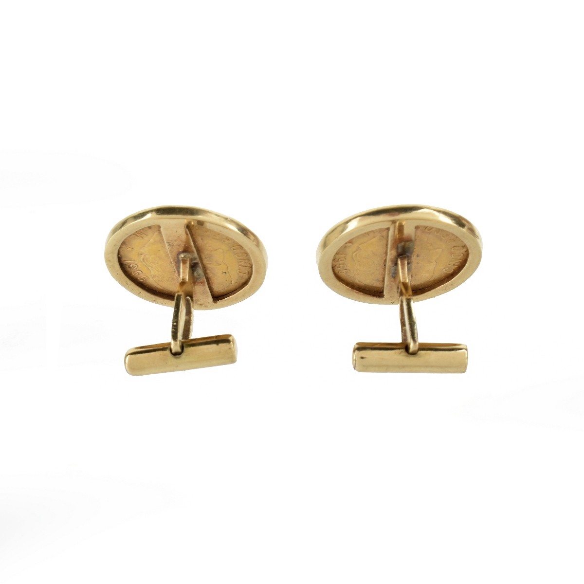 Mexican Gold Coin and 14K Cufflinks.