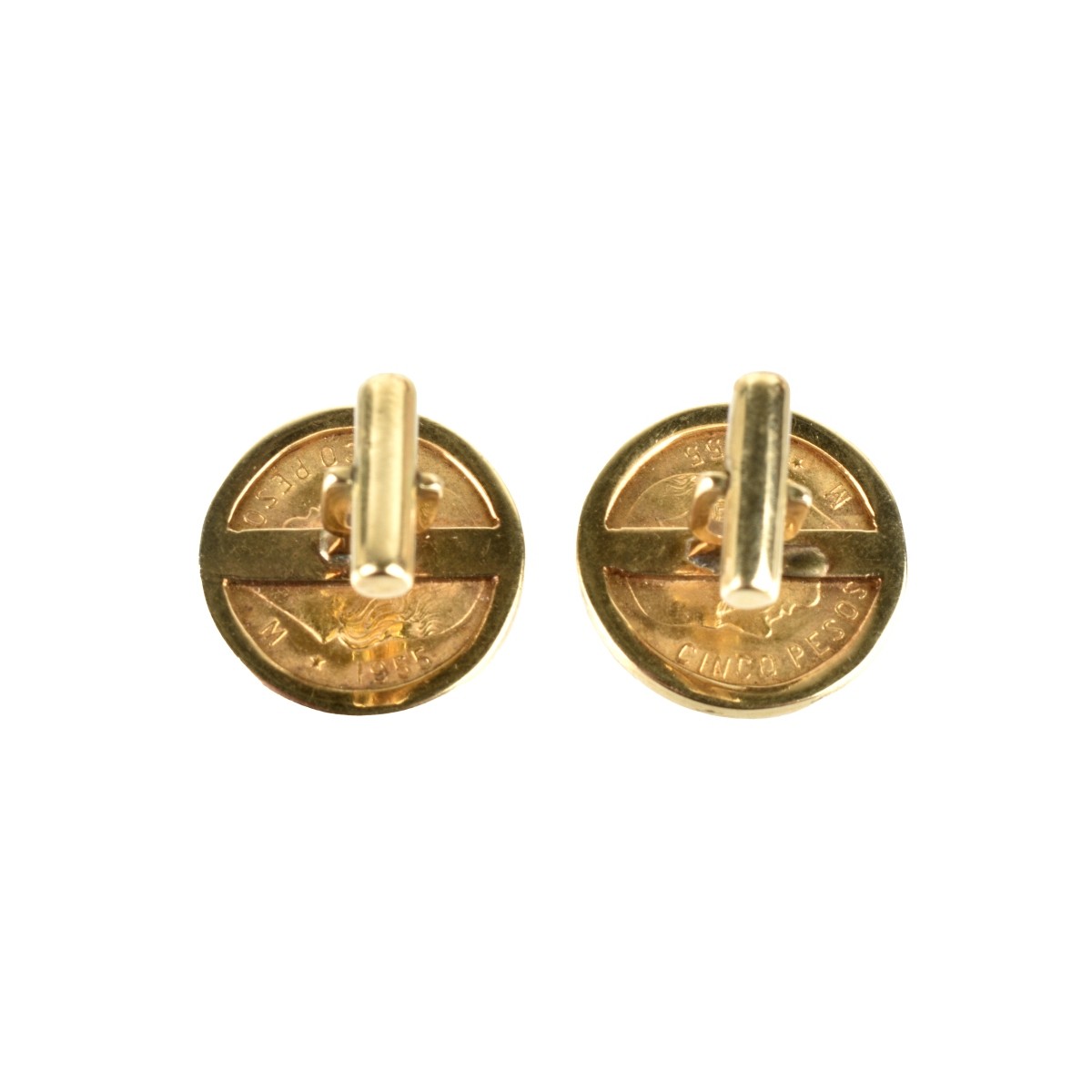 Mexican Gold Coin and 14K Cufflinks.