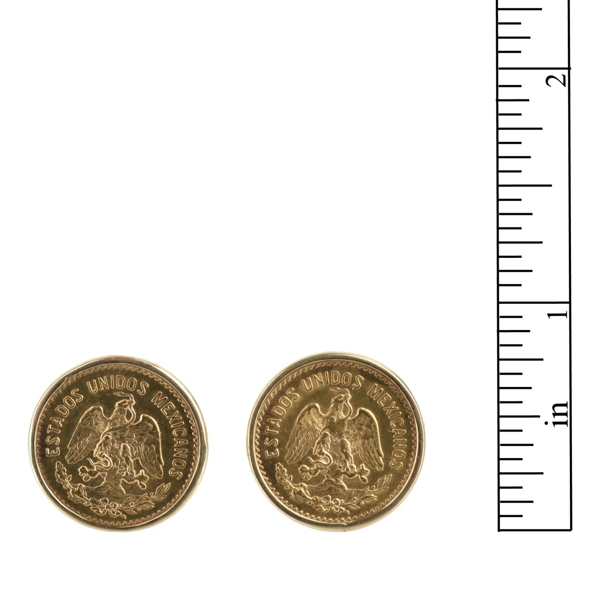 Mexican Gold Coin and 14K Cufflinks.