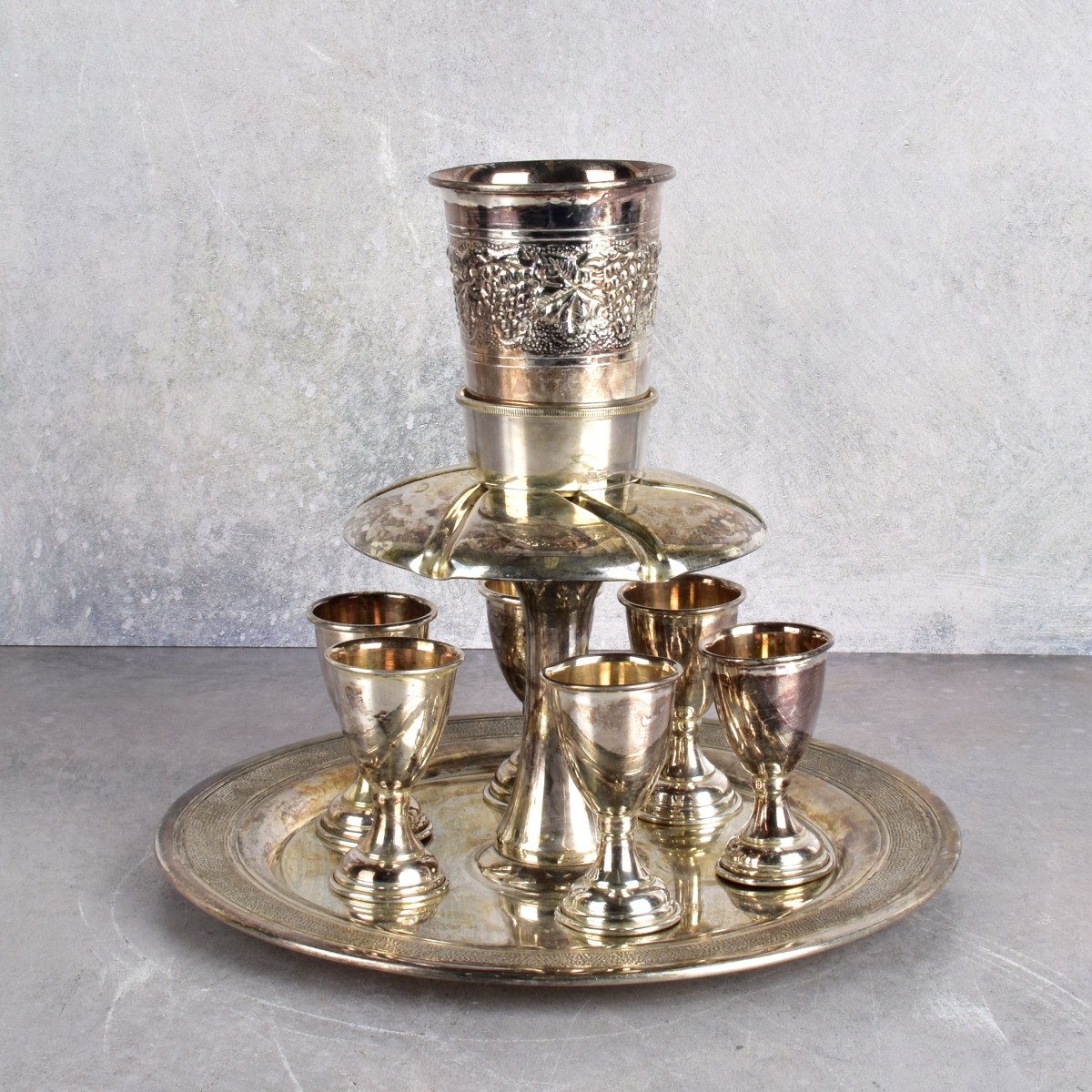 Sterling .925 Sterling Silver Kiddish Set