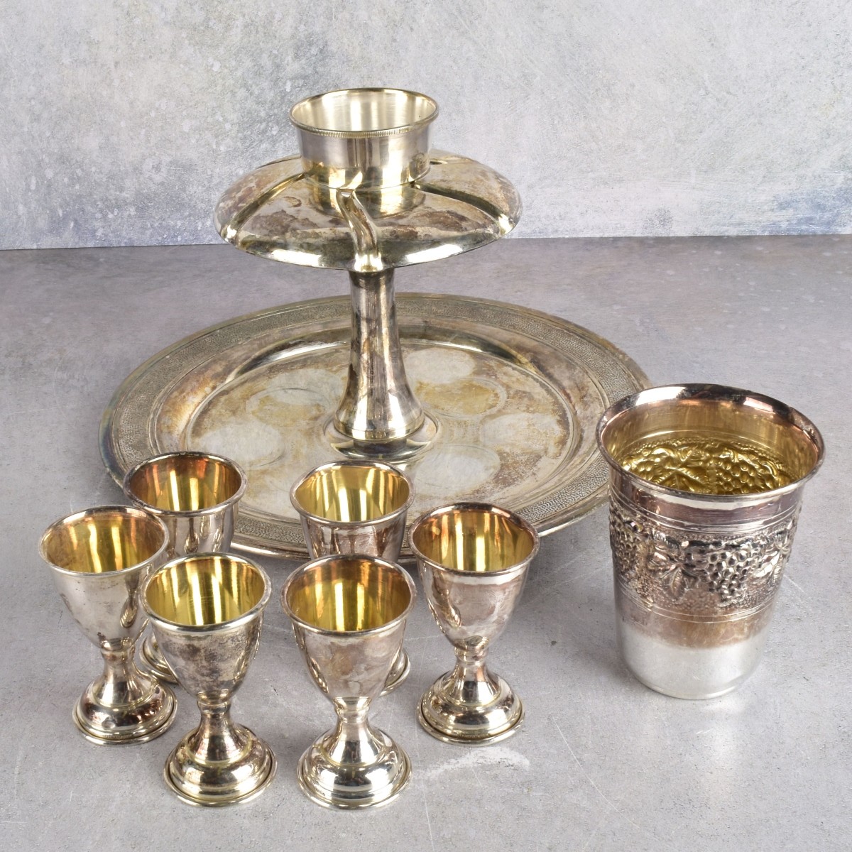 Sterling .925 Sterling Silver Kiddish Set
