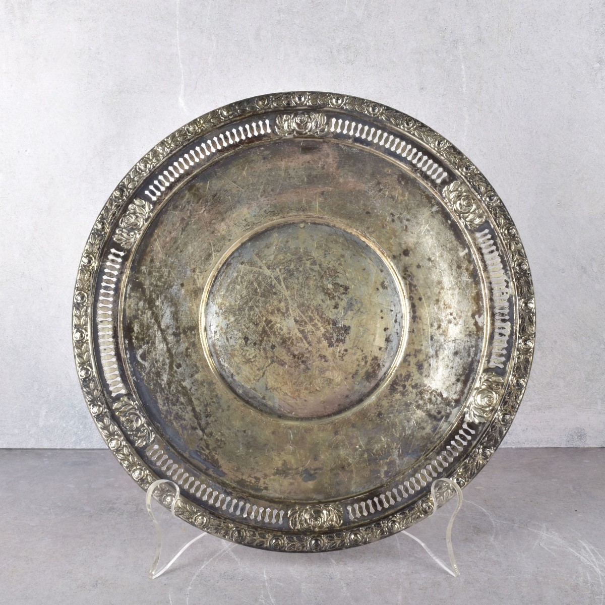 Antique Royal Rose Sterling Silver Plate
