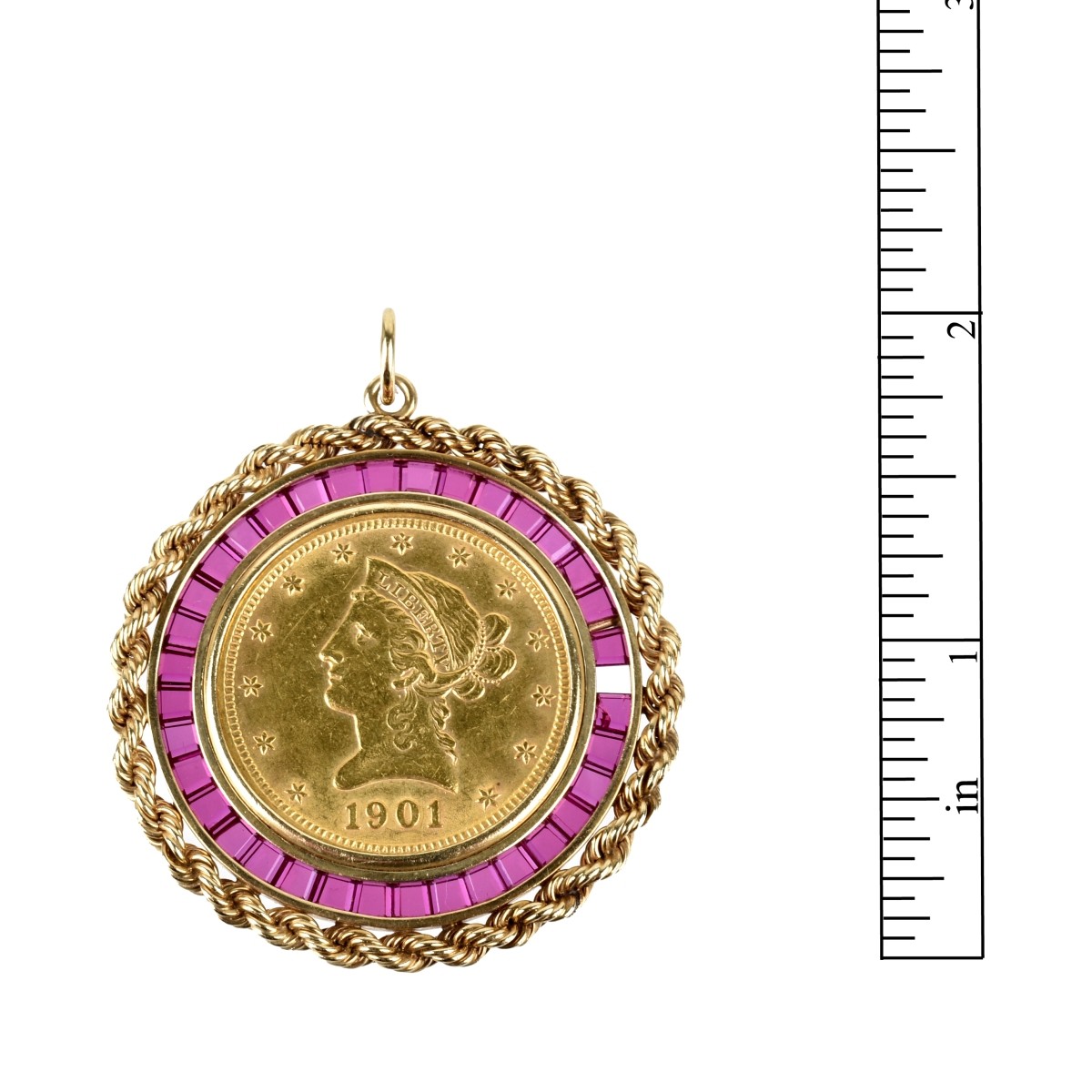 1901 US $10 Gold Coin and 14K Pendant