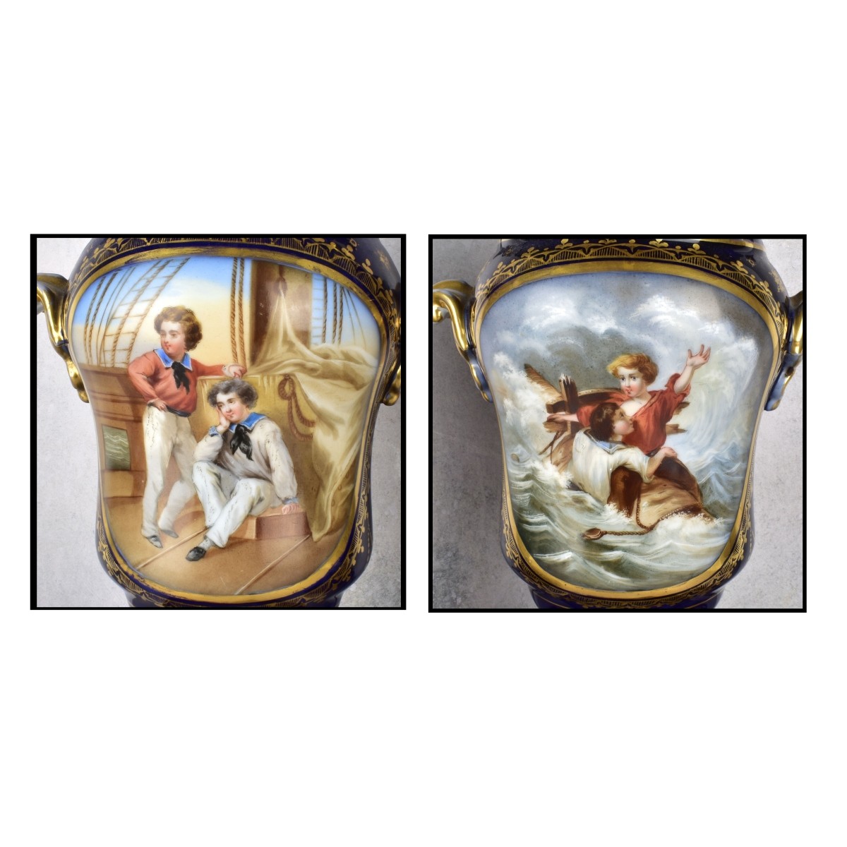 Antique Pair of Old Paris Porcelain Table Lamps