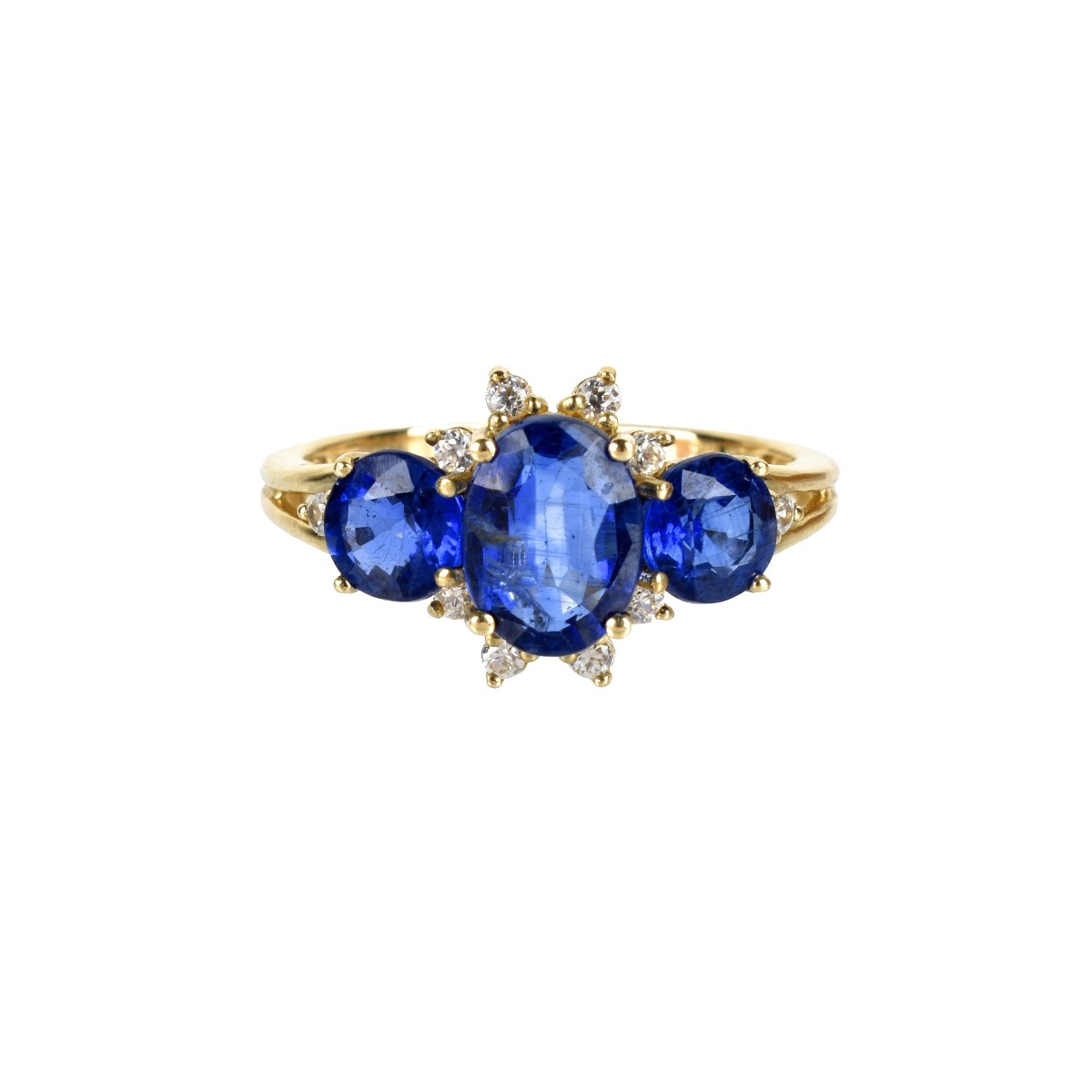 Iolite, Diamond and 10K Ring