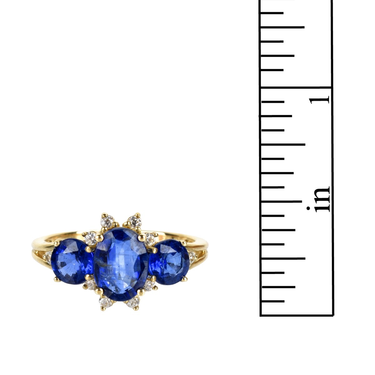 Iolite, Diamond and 10K Ring