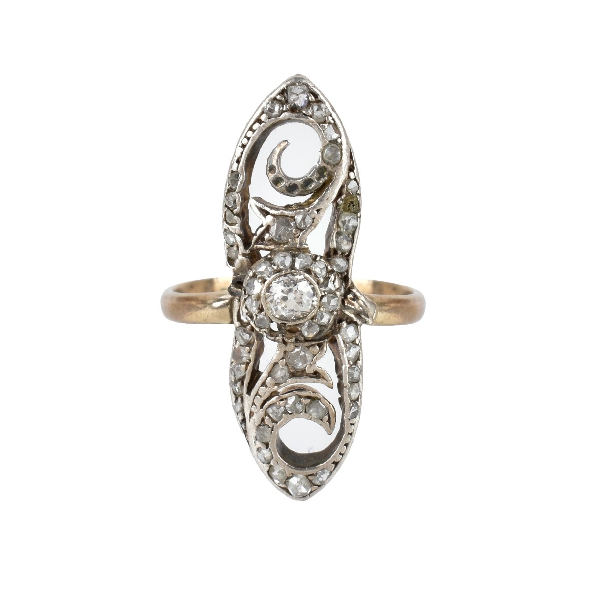 Russian Diamond, 14K and Silver Ring