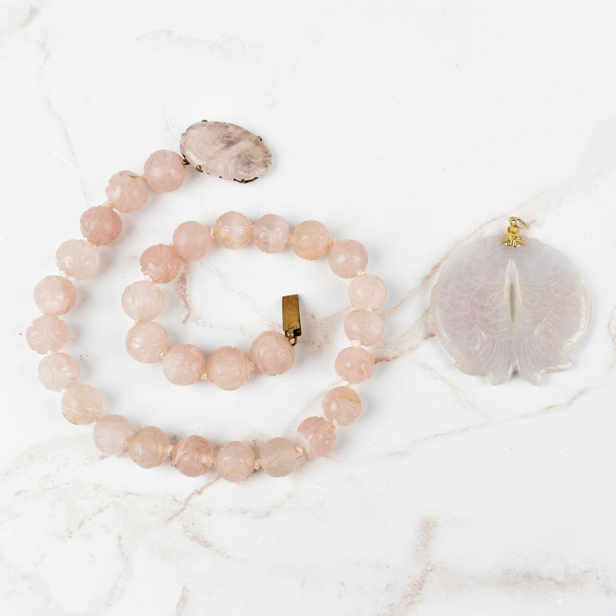 Rose Quartz and Jade Jewelry