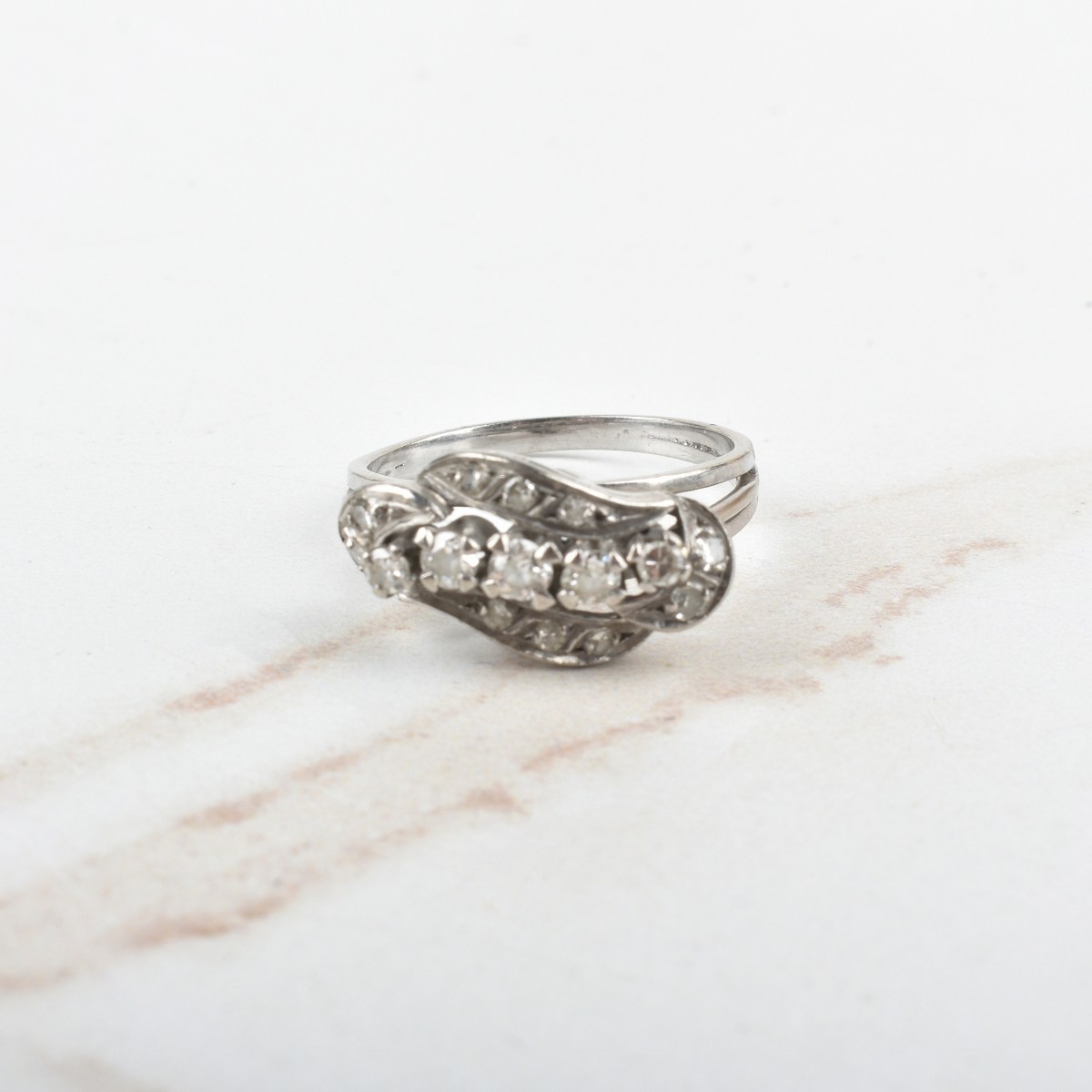 Deco Diamond and Platinum Band