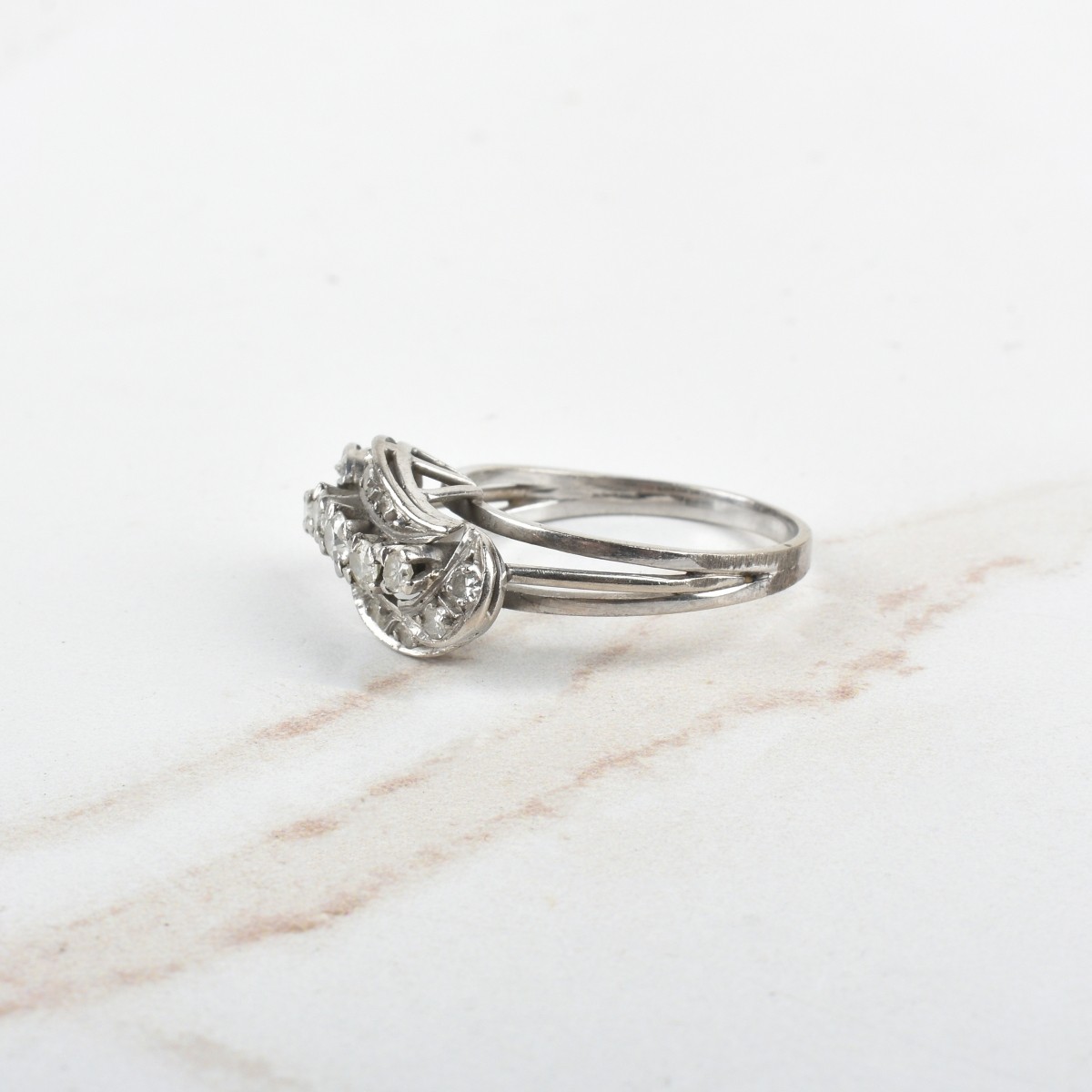 Deco Diamond and Platinum Band