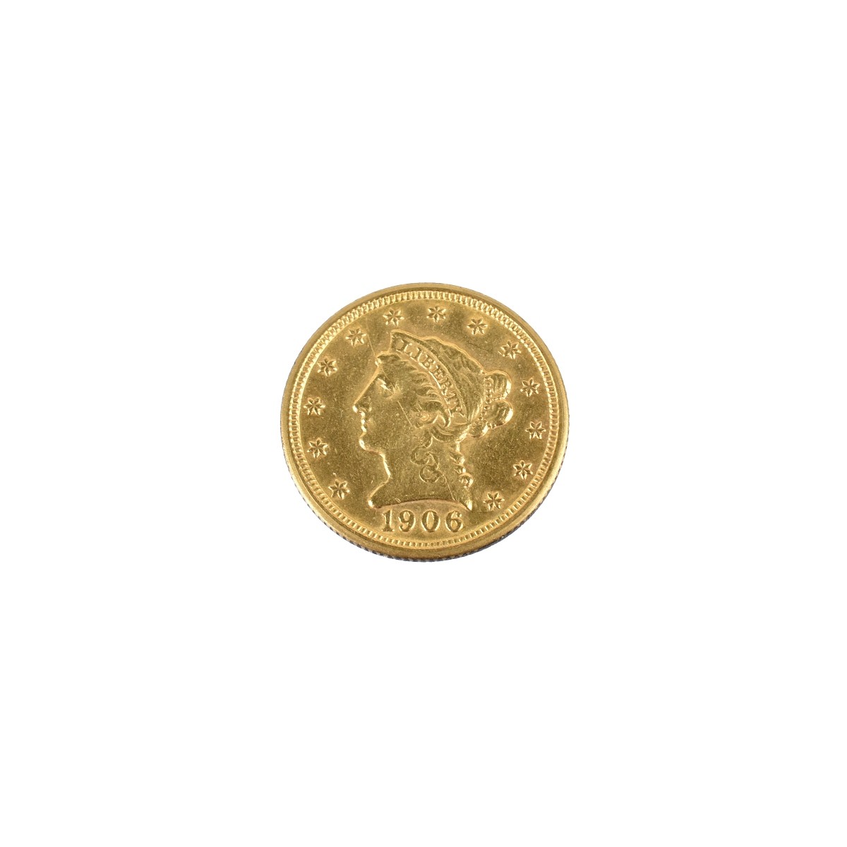 1906 US $2-1/2 Liberty Head Gold Coin.