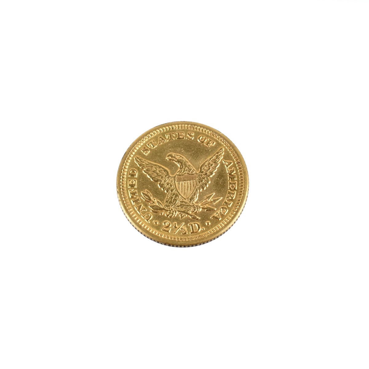 1906 US $2-1/2 Liberty Head Gold Coin.