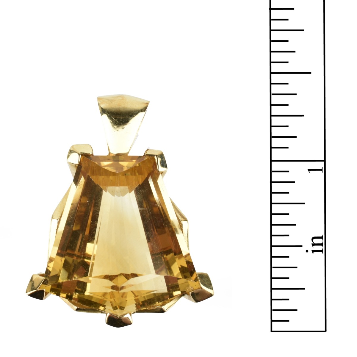 Citrine and 18K Pendant