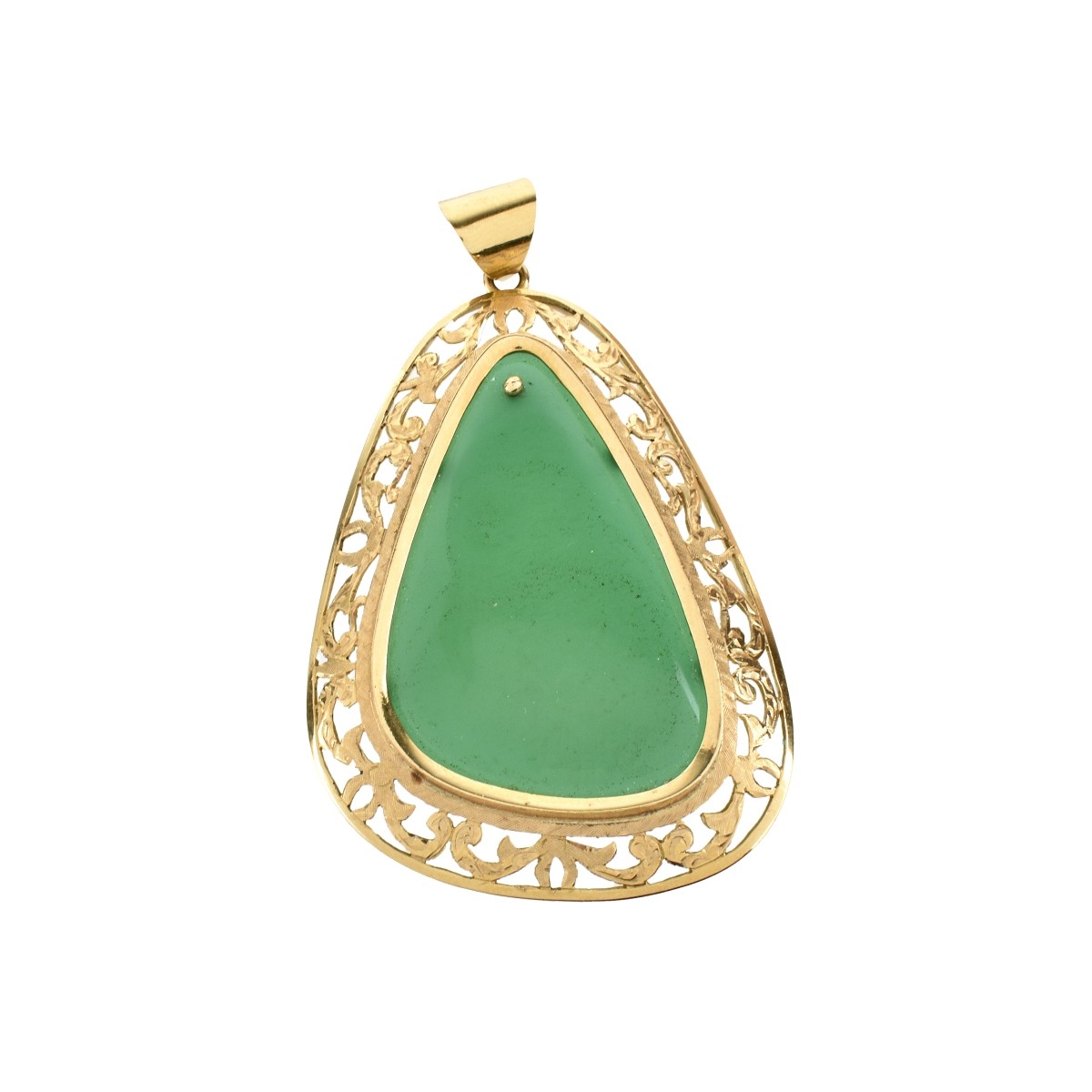 Chrysoprase and 18K Pendant